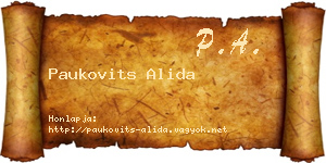 Paukovits Alida névjegykártya